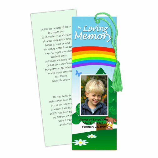 Delight Memorial Bookmark Template.