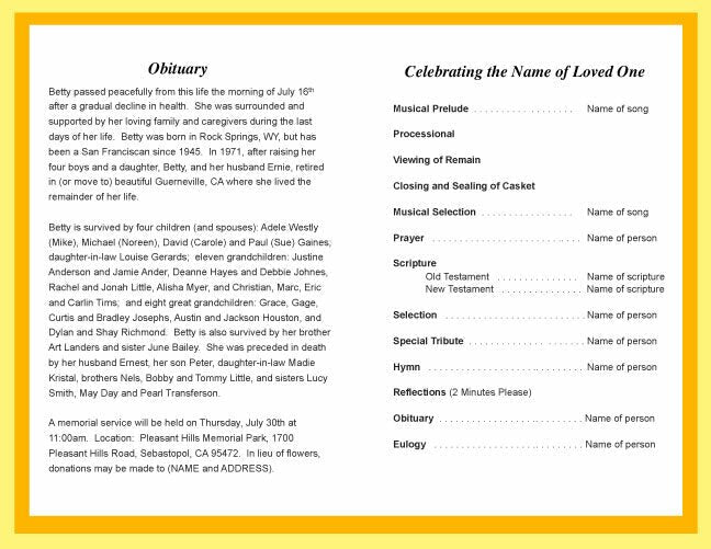 Summit Funeral Program Template.