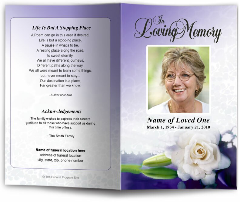 Divine Funeral Program Template.