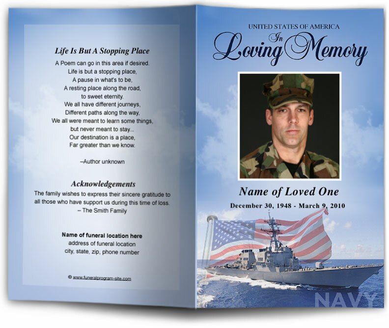 Navy Funeral Program Template.