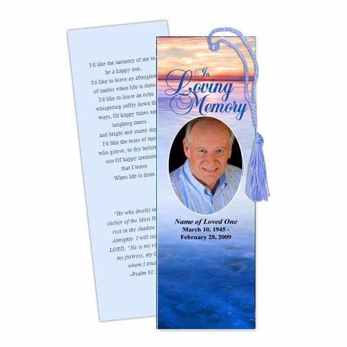 Dusk Memorial Bookmark Template.