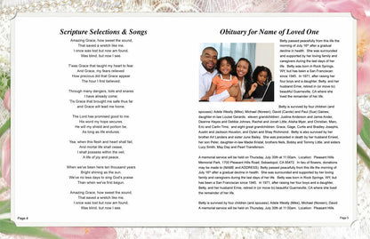 Pearls Funeral Booklet Template.