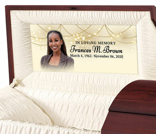 Custom Casket Panel Insert - Lighted Memory Design.