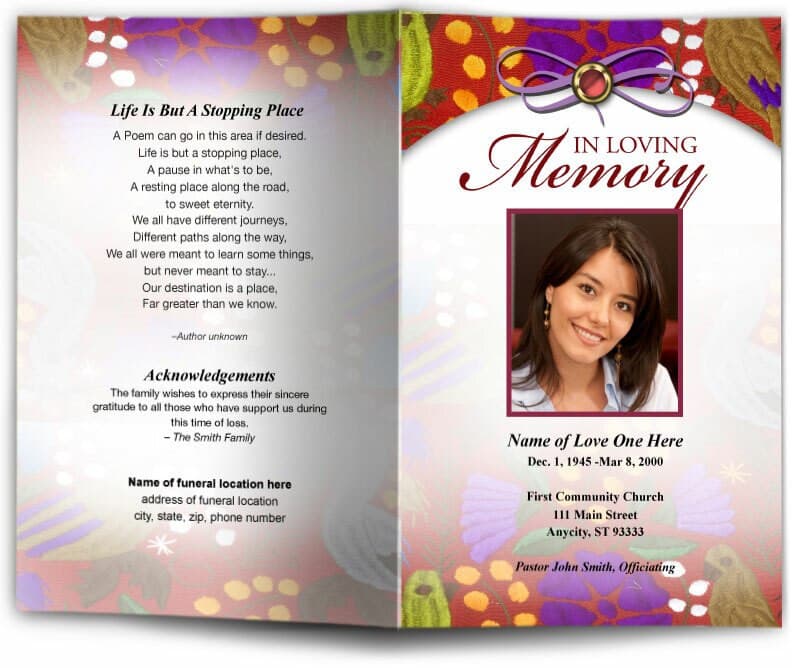 Bonita Funeral Program Template.
