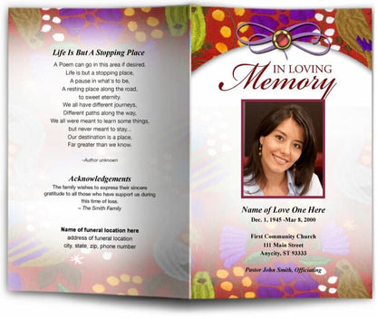 Bonita Funeral Program Template.