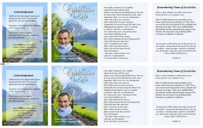 Reflection Small Memorial Card Template.