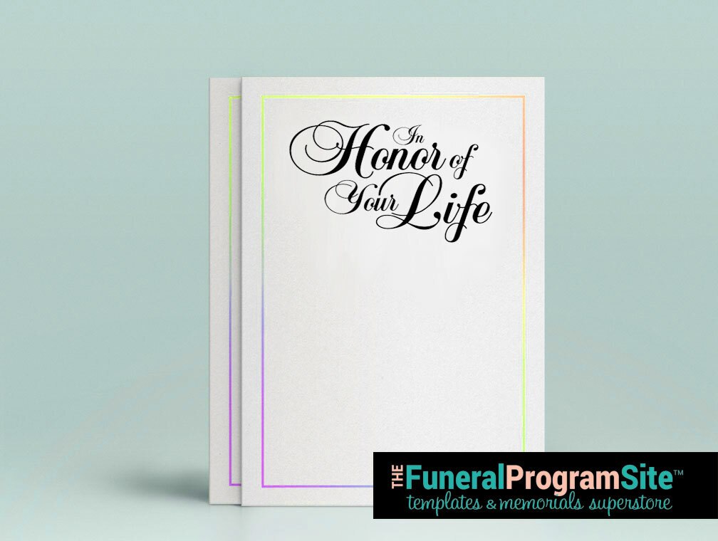 In Honor of Your Life Funeral Program Title.