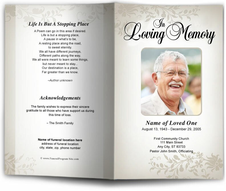 Ceasar Funeral Program Template.