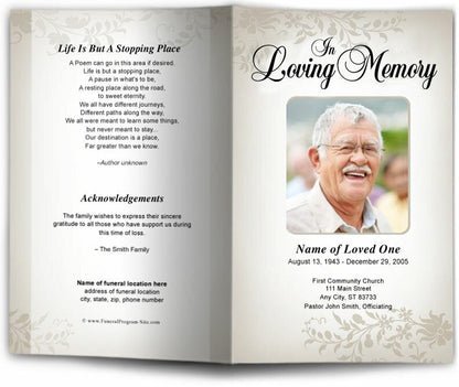 Ceasar Funeral Program Template.