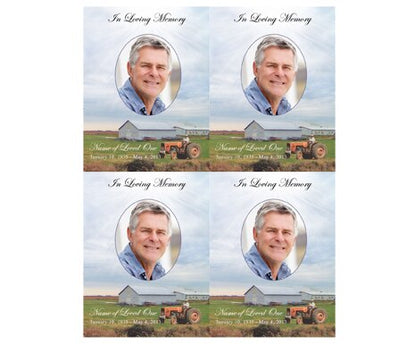 Farm Small Memorial Card Template.