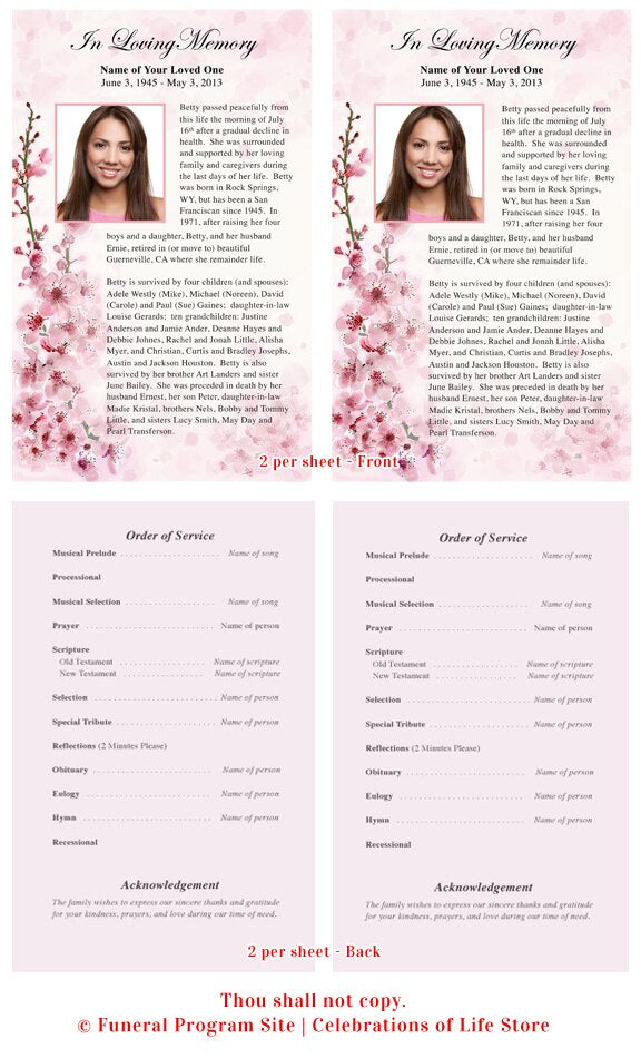 Spring Funeral Flyer Template – Funeral Program-Site Funeral Programs ...