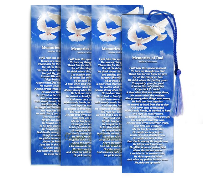 Pair of Doves Memorial Bookmark Design & Print (Pack of 50).