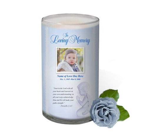 Angelo Personalized Glass Memorial Candle.