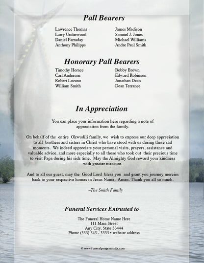 Angler Funeral Booklet Template.