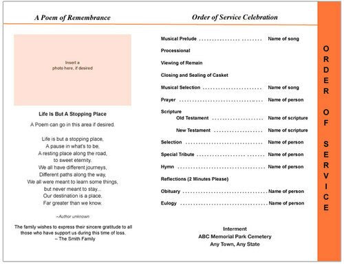 Sunrise 8-Sided Graduated Program Template.