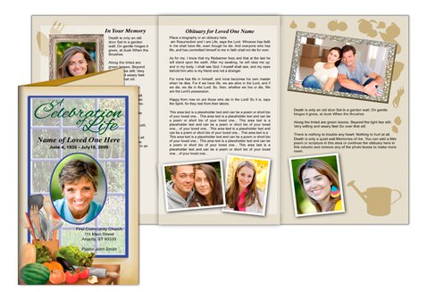 Chef TriFold Funeral Brochure Template.