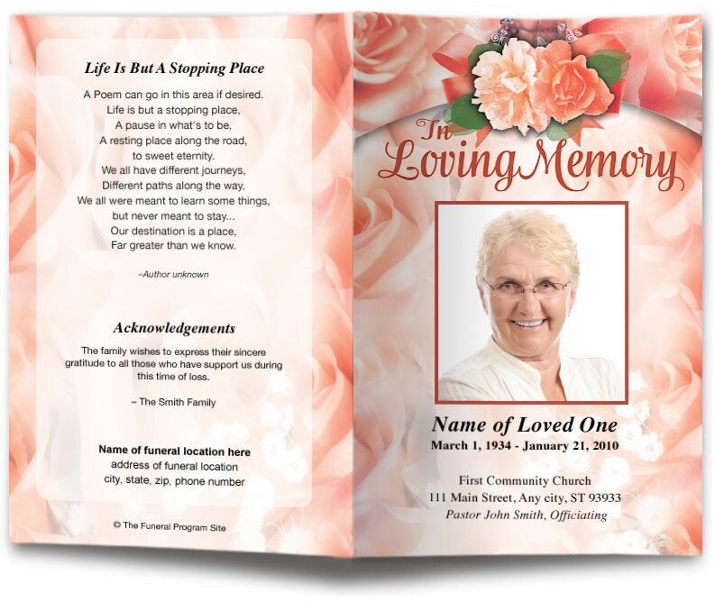 Rapture Funeral Program Template.
