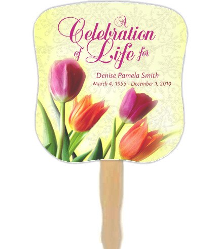 Sunny Cardstock Memorial Fan With Wooden Handle (Pack of 10).