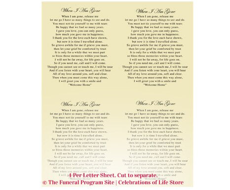 Flora Small Memorial Card Template.