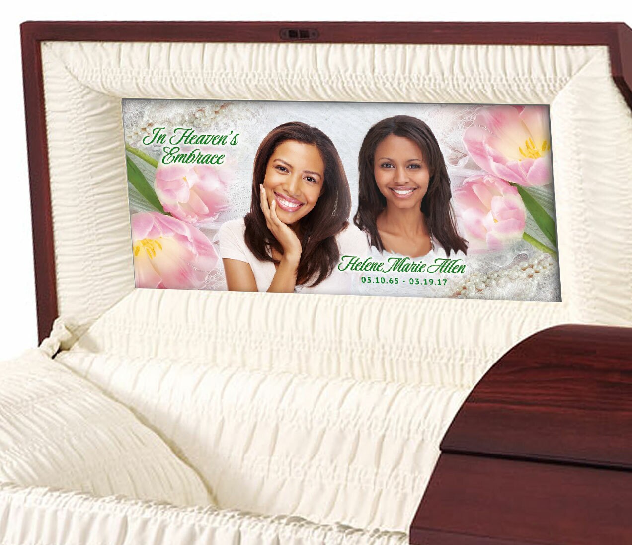 Pearls Casket Head Panel Insert.