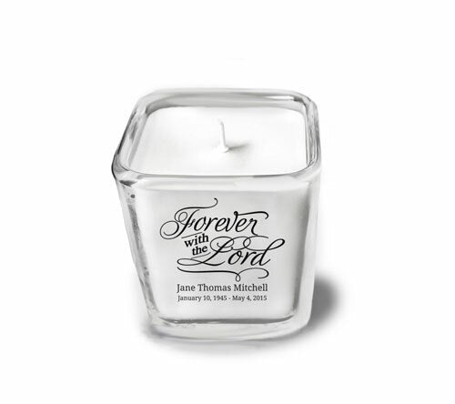 Forever With Lord Glass Cube Memorial Candle.