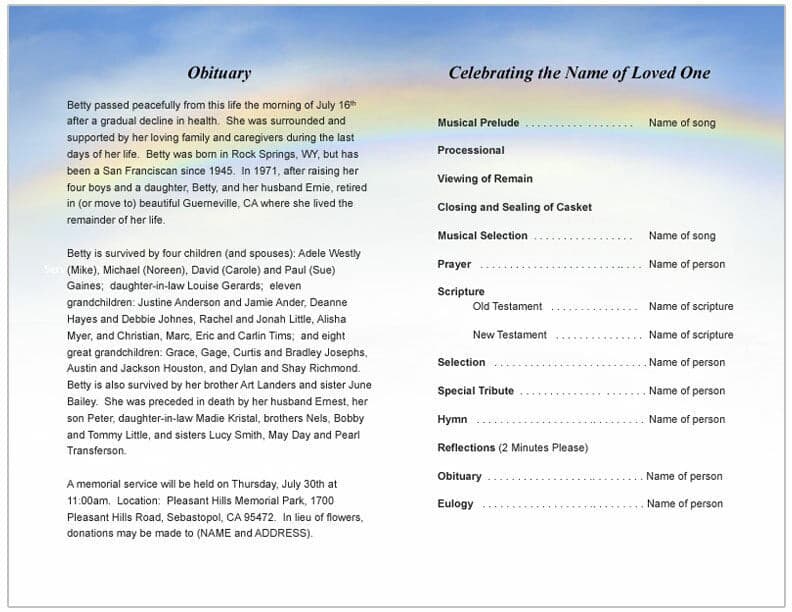 Promise Funeral Program Template.