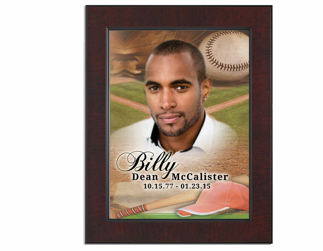 Baseball Funeral Memorial Poster Portrait.