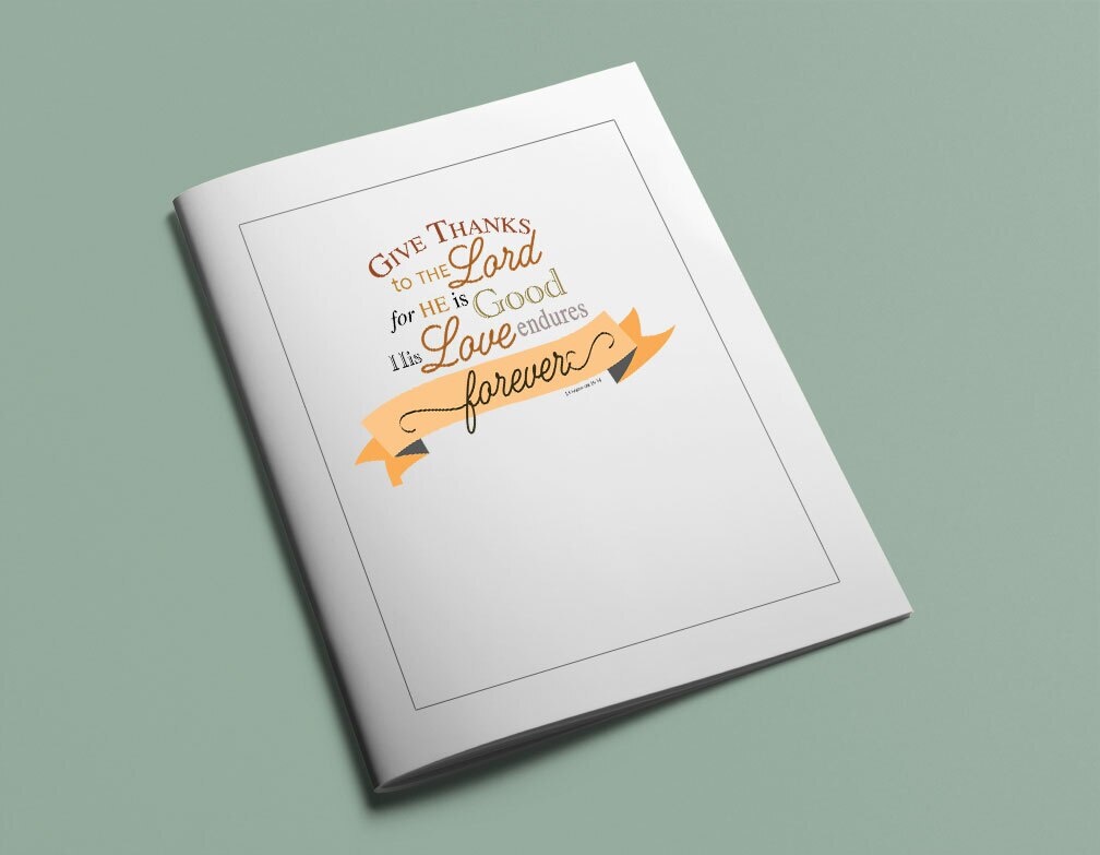 Give Thanks Bible Verse Word Art.