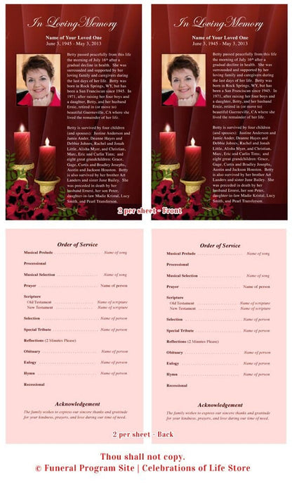 Candlelight Funeral Flyer Template.