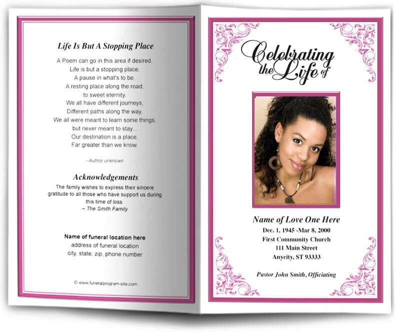 Tribute Funeral Program Template.