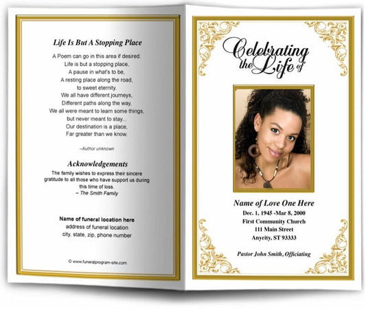 Tribute Funeral Program Template.