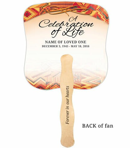 Impala Cardstock Memorial Fan With Wooden Handle (Pack of 10).