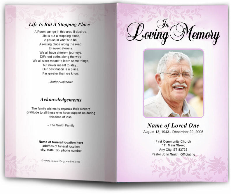 Ceasar Funeral Program Template.