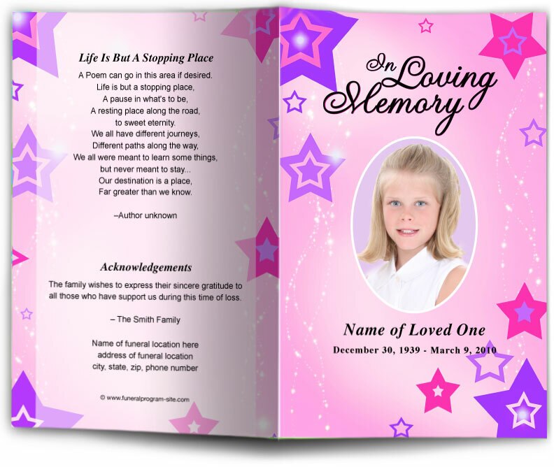 Starry Funeral Program Template.