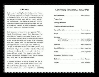 Boxing Funeral Program Template.