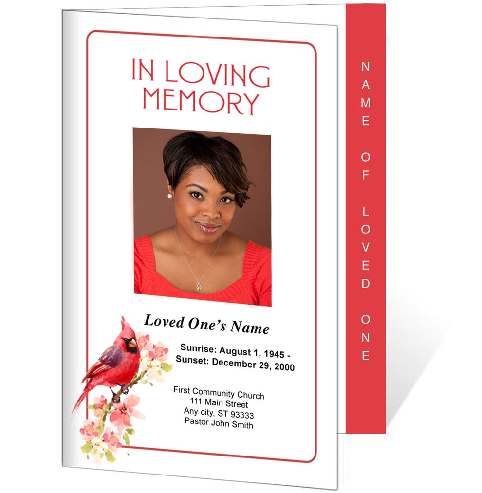 Cardinal 4-Sided Graduated Fold Funeral Program Template – Funeral ...