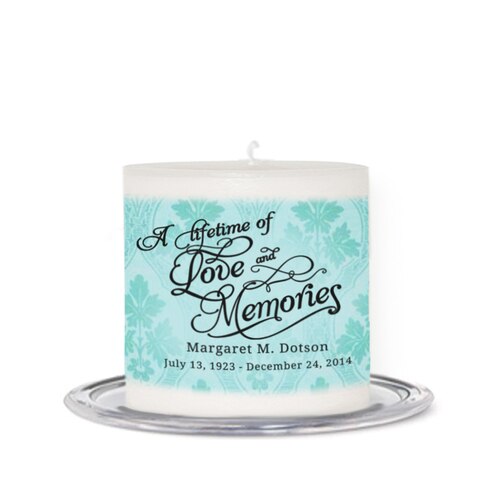 Beth Personalized Small Wax Memorial Candle.