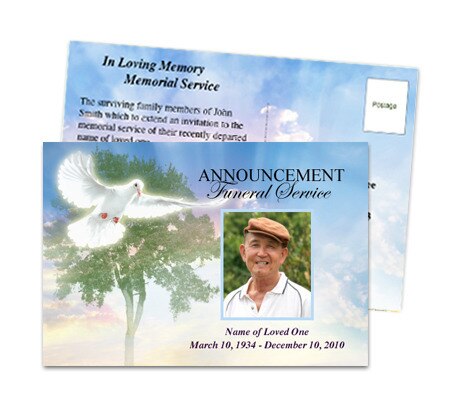 Gardener Funeral Announcement Postcard Template.