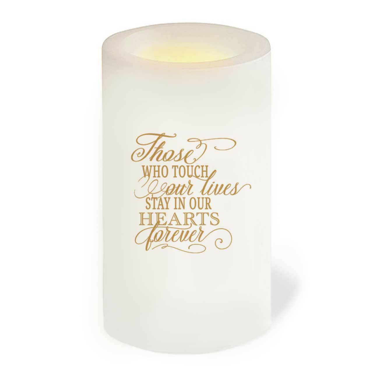 Hexagon Personalized Flameless LED Memorial Candle.
