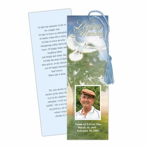 Gardener Memorial Bookmark Template.