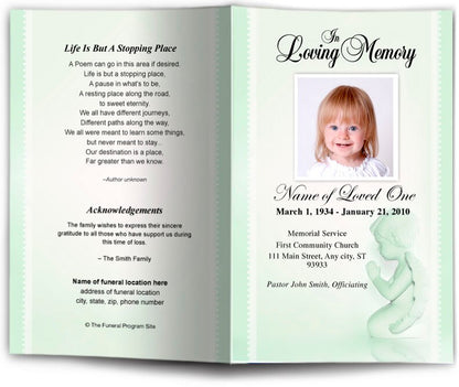 Angela Funeral Program Template.