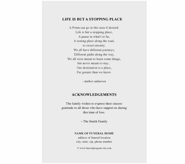 Accent 4-Sided Graduated Funeral Program Template.