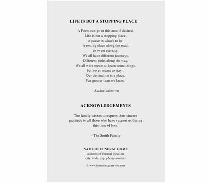Accent 4-Sided Graduated Funeral Program Template.