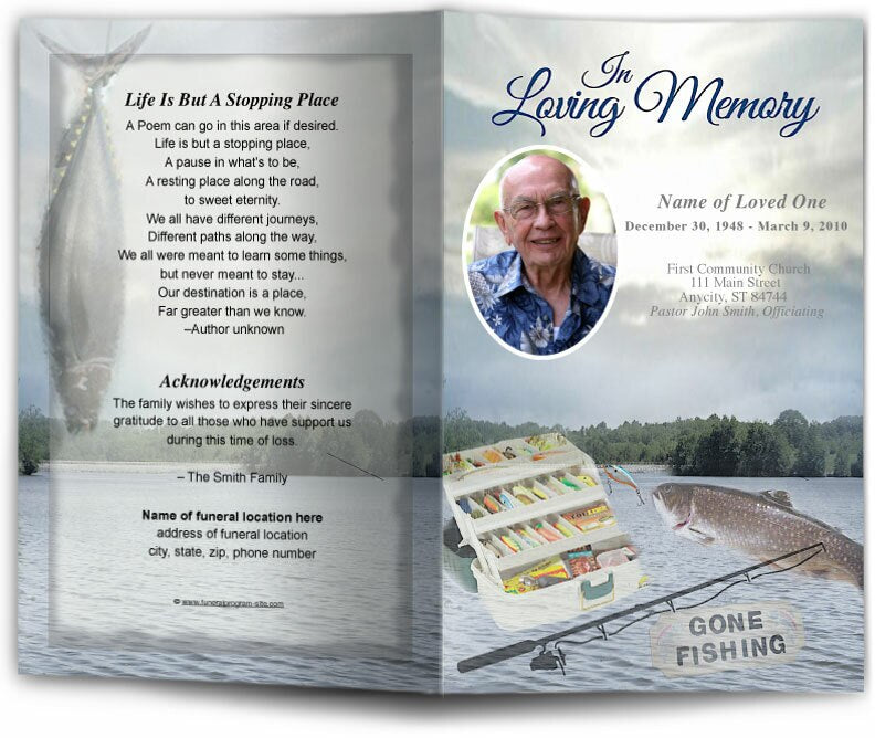 Angler Funeral Program Template.