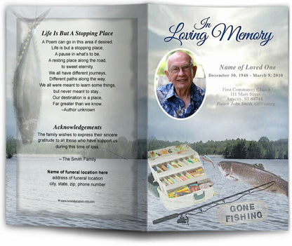 Angler Funeral Program Template.