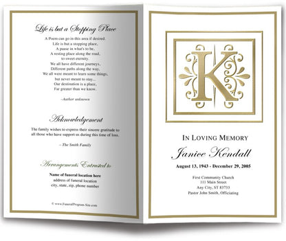 Monogram Gold K Program Template.