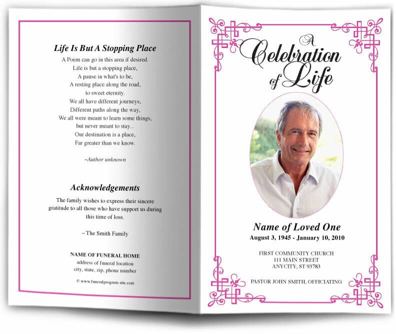 Ornate Funeral Program Template.