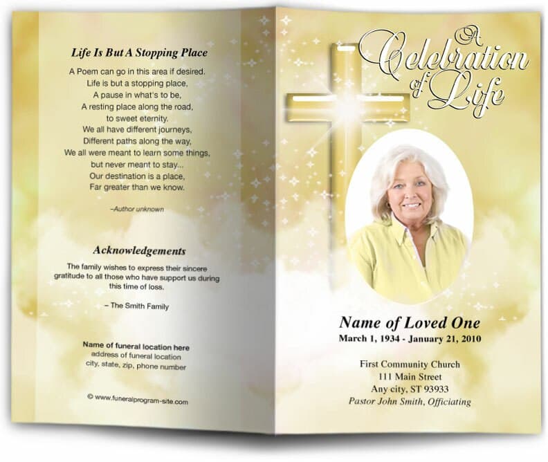 Adoration Funeral Program Template.