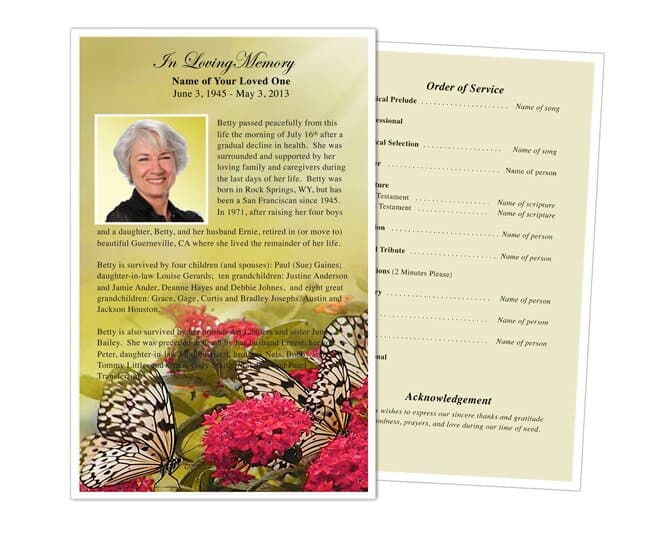 Bouquet Funeral Flyer Template.