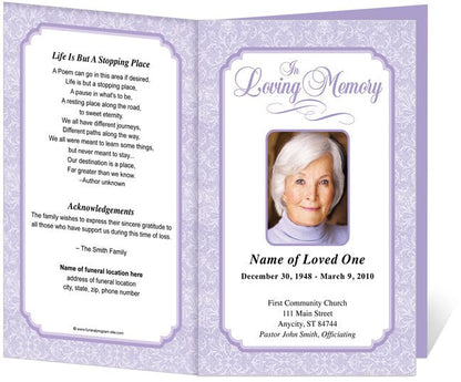 Cambria Funeral Program Template.